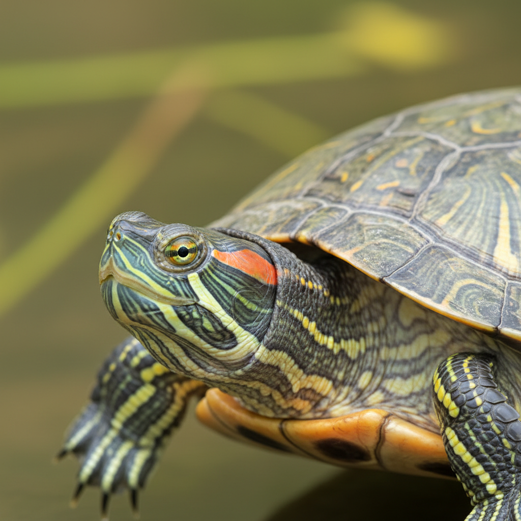 Red-Eared Slider Turtle - Portrait